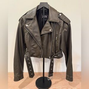 Zara Distressed Leather Jacket